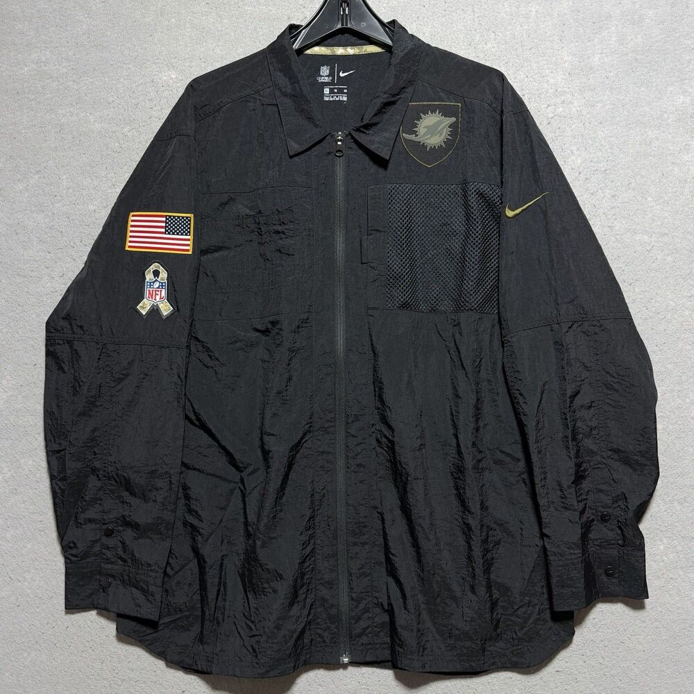Nike NFL On Field Apparel Miami Dolphins STS Salute to Service Windbreaker Sz XL